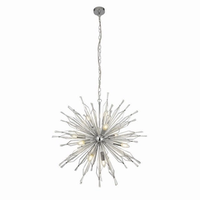 Starburst 10 Light Chrome & Crystal Glass Ceiling Pendant minimalist ceiling light