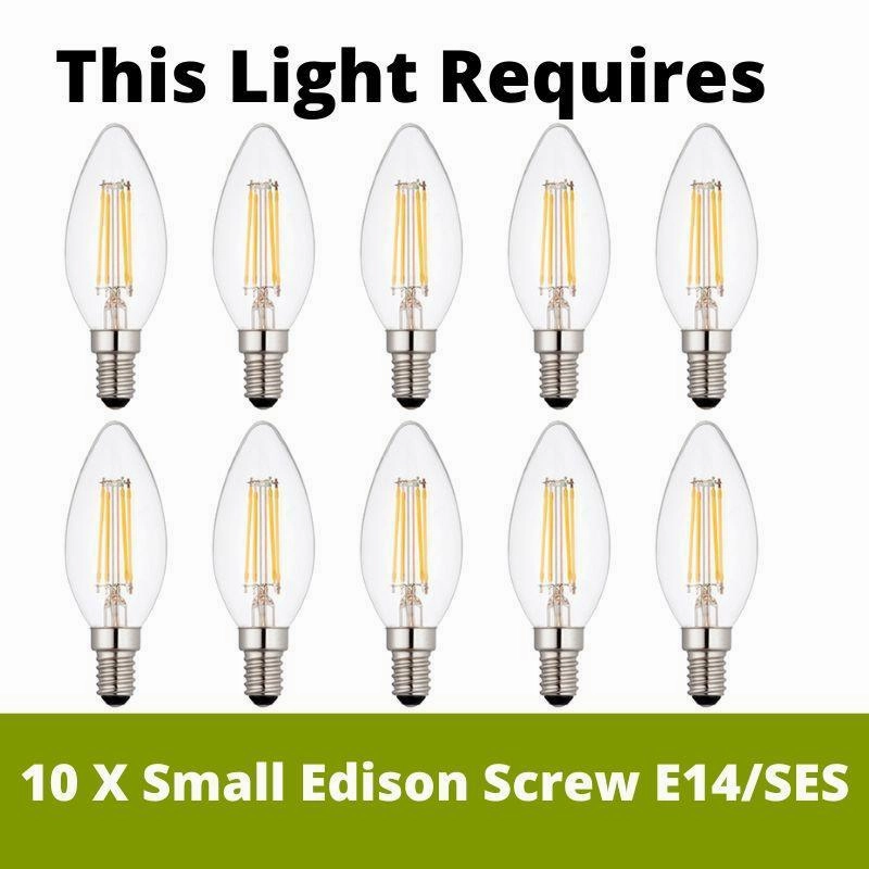 Starburst 10 Light Chrome & Crystal Glass Ceiling Pendant