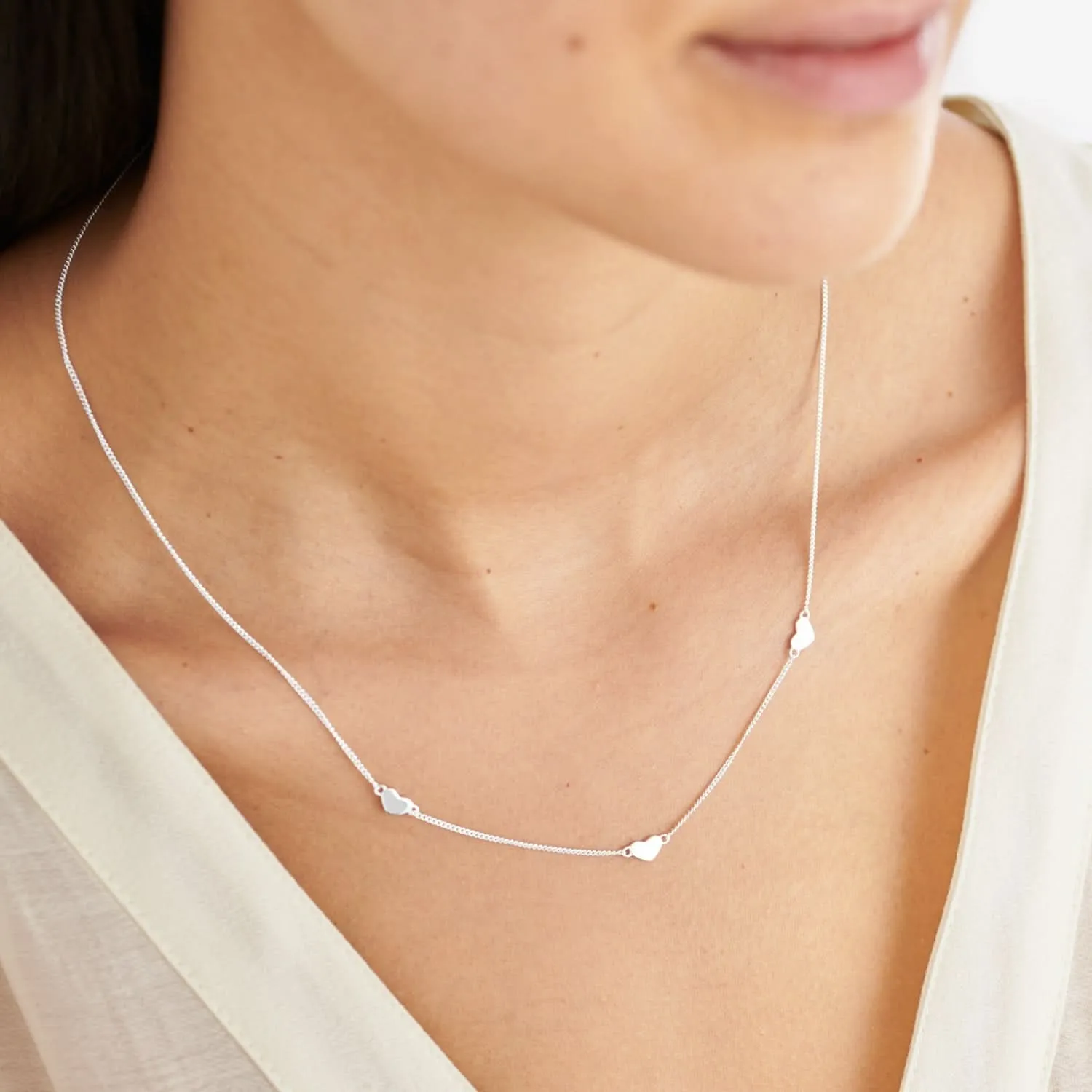 Sterling Silver Triple Heart Necklace JJS0130 Joma Jewellery