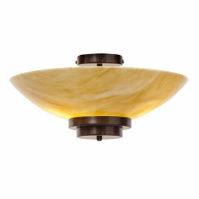 Stratton Bronze Art Deco Flush Ceiling Light - Amber White Glass simple ceiling design light