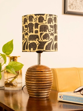 Stripped Brown Lamp with Black Elephant multicolor shade Louis Poulsen chandelier
