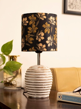 Stripped Distress White Lamp with Black Floral multicolor shade Louis Poulsen chandelier