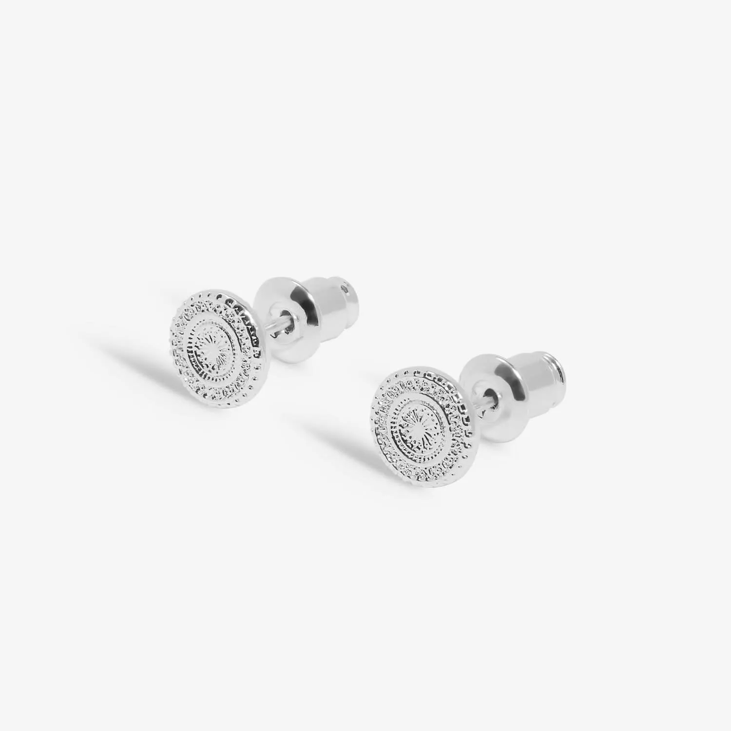Style Stories Coin Stud Silver Plated Earrings 7734 Joma Jewellery