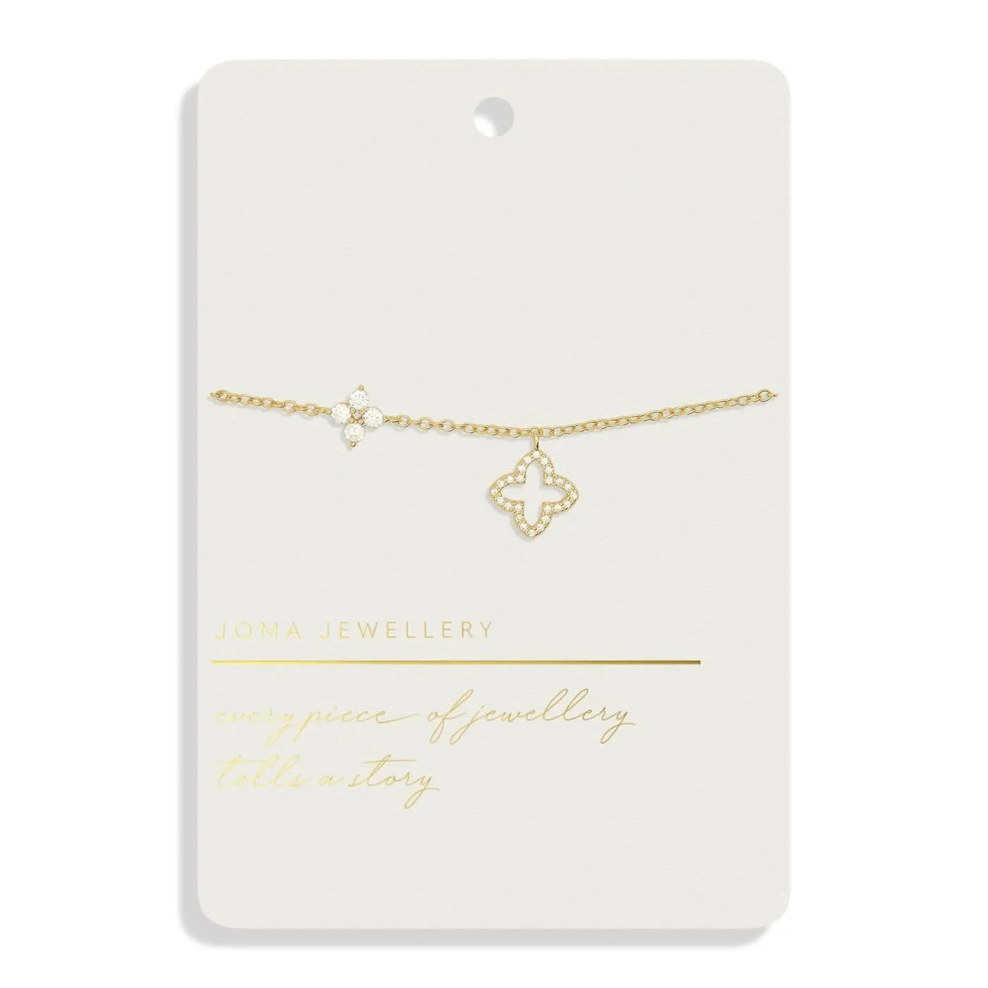 Style Stories Pave Clover Gold Plated Bracelet 7725 Joma Jewellery