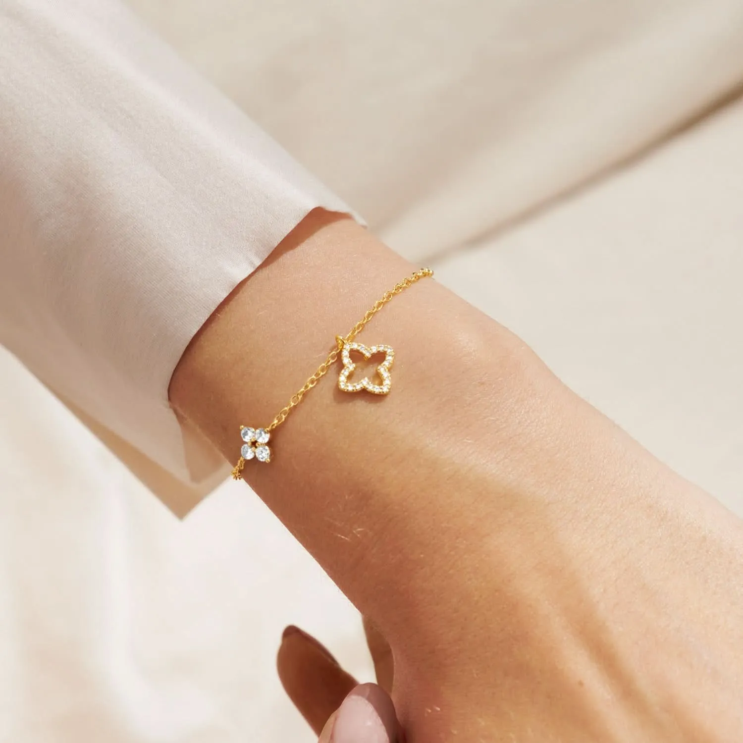 Style Stories Pave Clover Gold Plated Bracelet 7725 Joma Jewellery