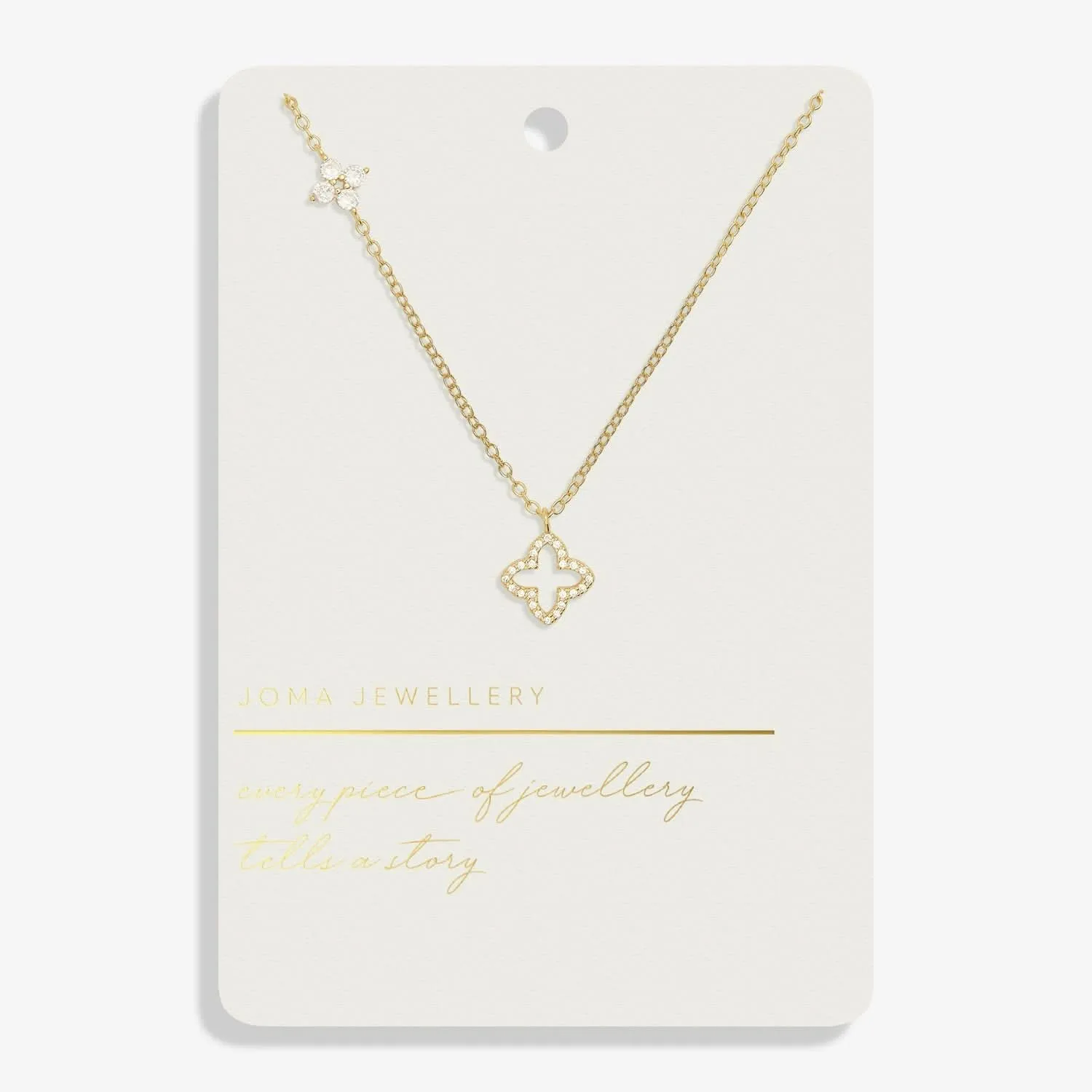 Style Stories Pave Clover Gold Plated Necklace 7724 Joma Jewellery