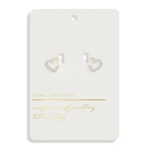 Style Stories Pave Edge Heart Hoop Silver Plated Earrings 7733 Joma Jewellery