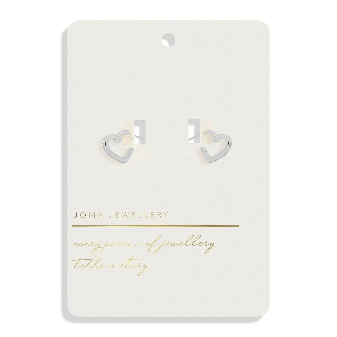 Style Stories Pave Edge Heart Hoop Silver Plated Earrings 7733 Joma Jewellery