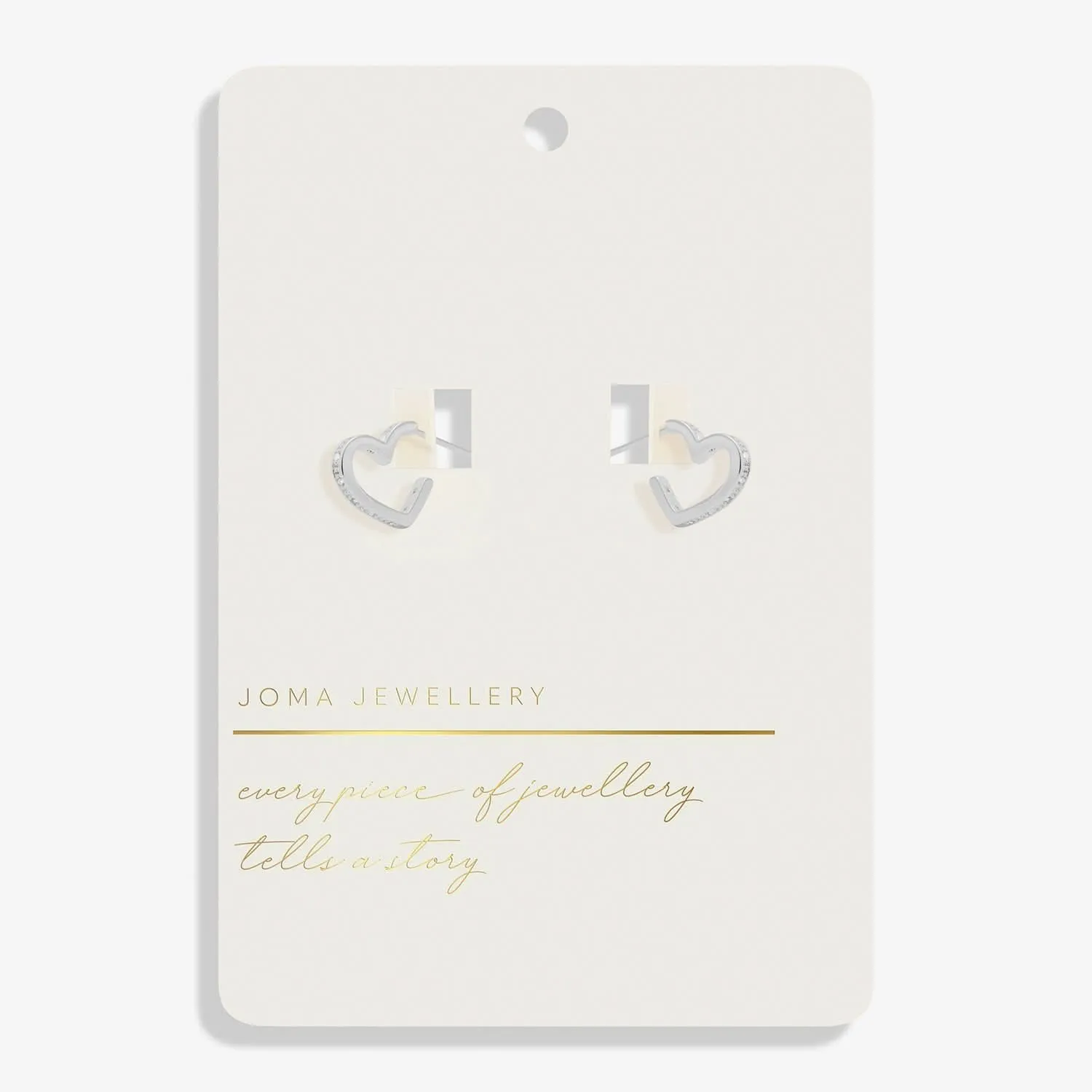 Style Stories Pave Edge Heart Hoop Silver Plated Earrings 7733 Joma Jewellery