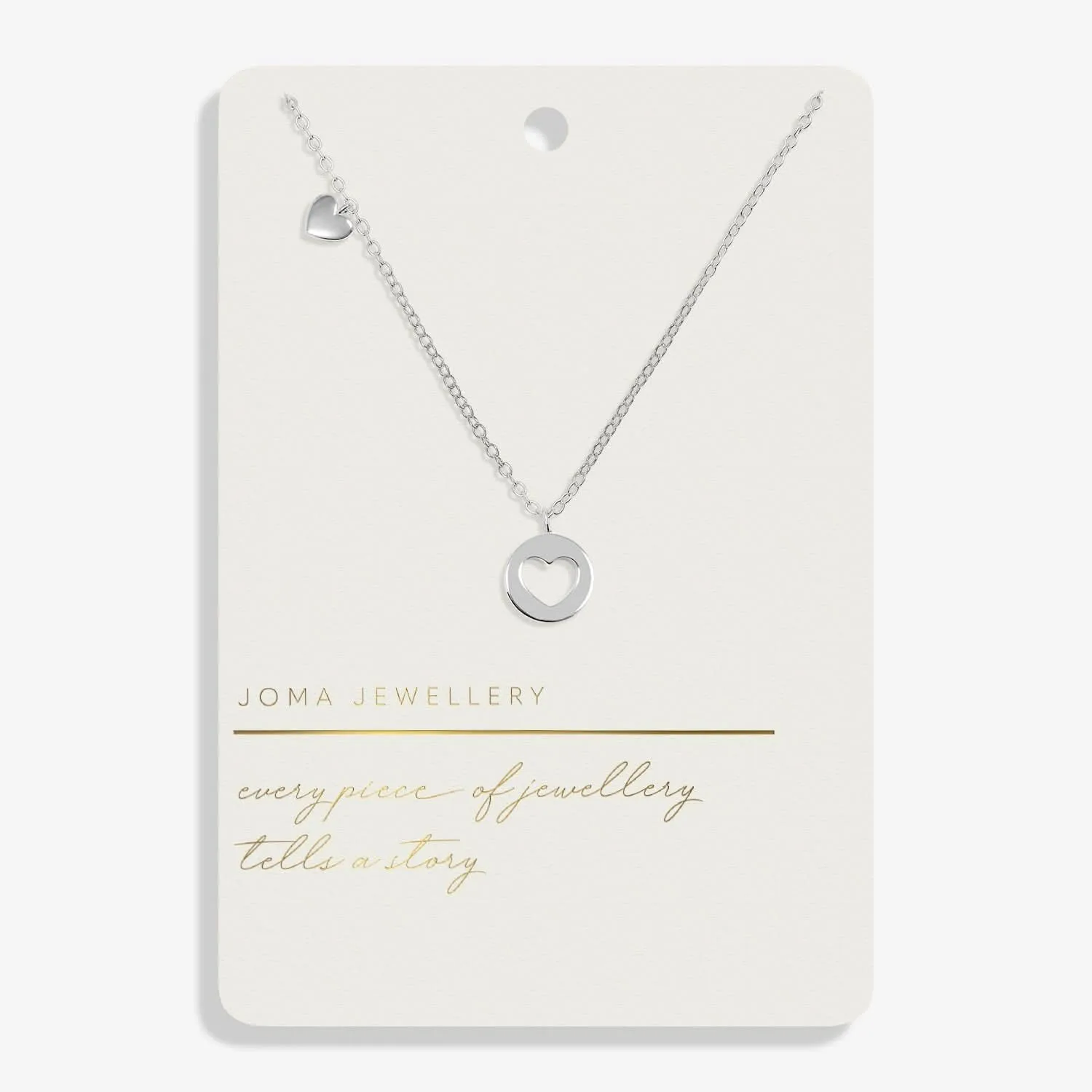 Style Stories Pave Edge Heart Silver Plated Necklace 7718 Joma Jewellery