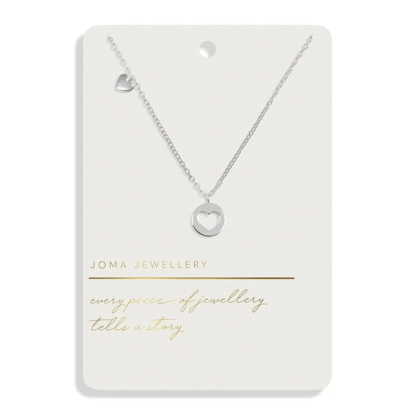 Style Stories Pave Edge Heart Silver Plated Necklace 7718 Joma Jewellery
