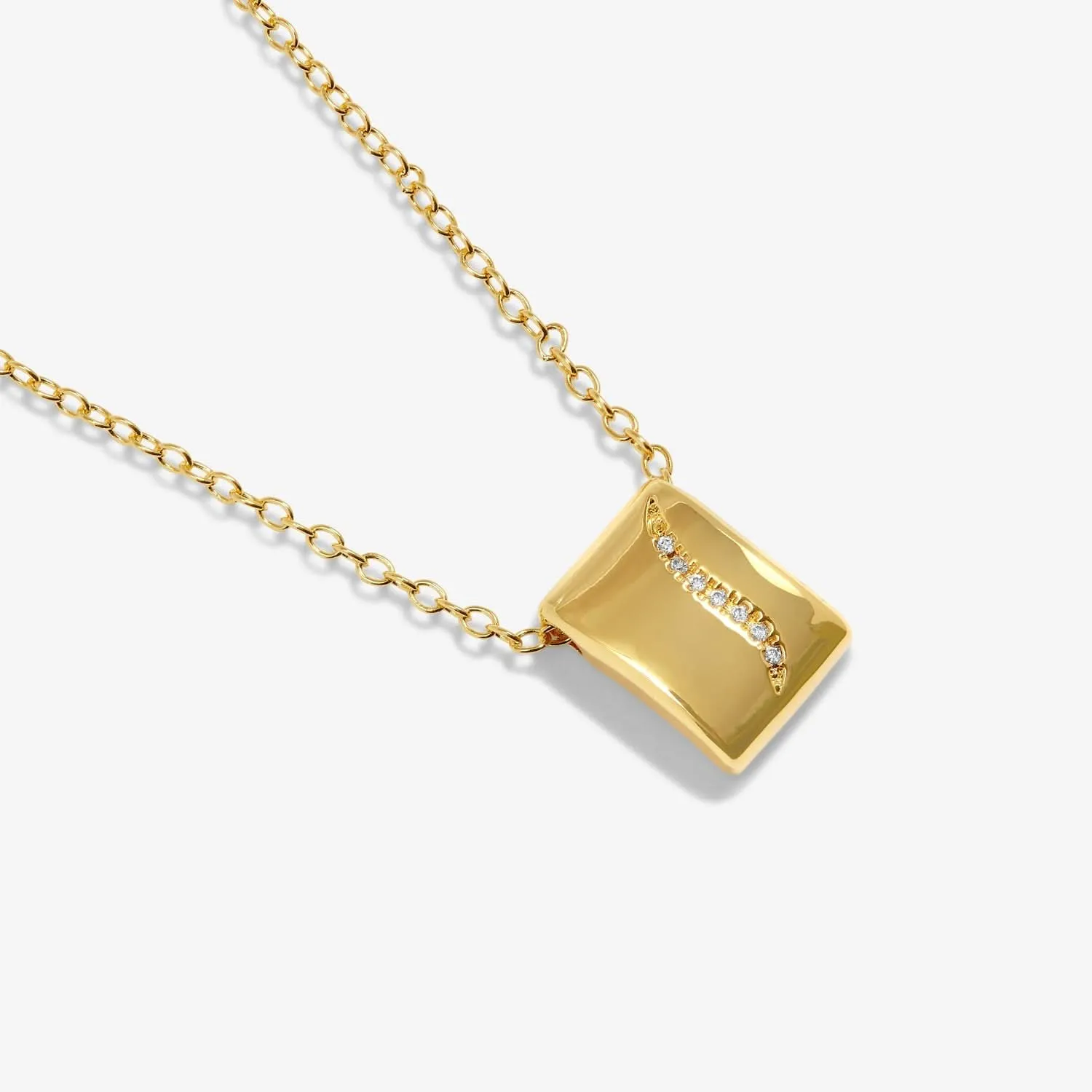 Style Stories Pave Tag Gold Plated Necklace 7728 Joma Jewellery