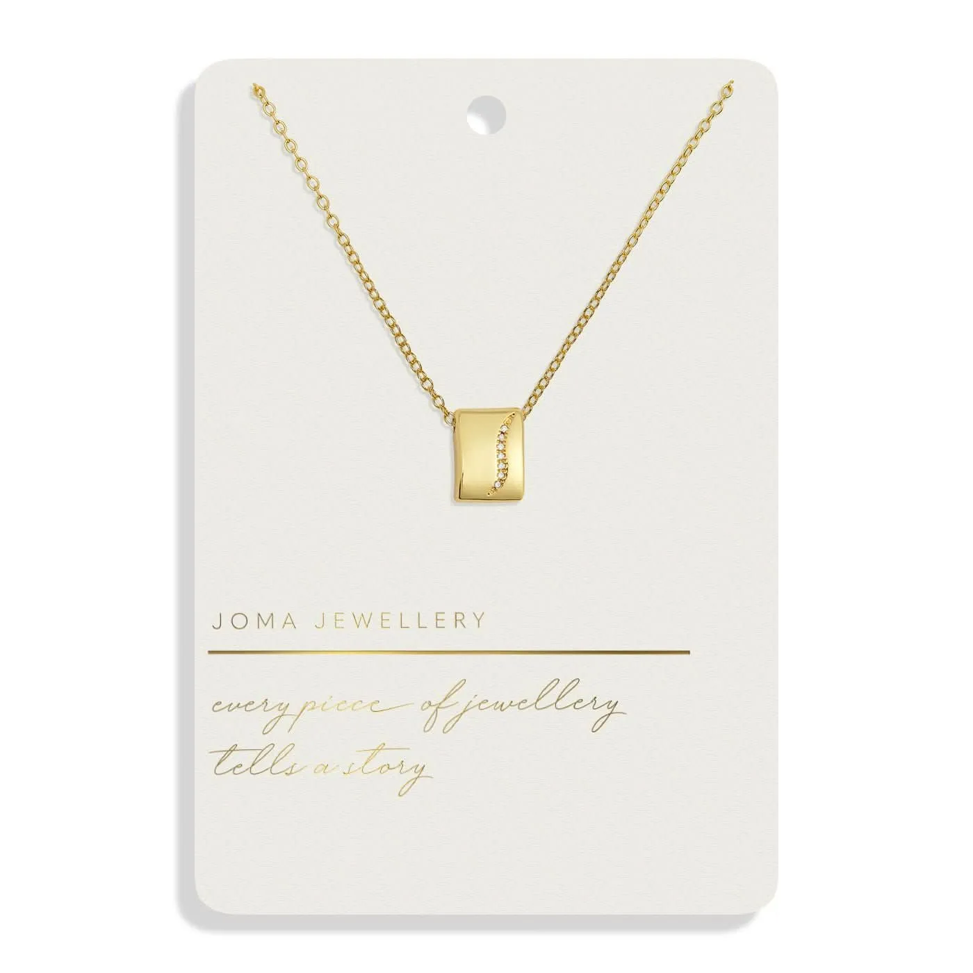 Style Stories Pave Tag Gold Plated Necklace 7728 Joma Jewellery