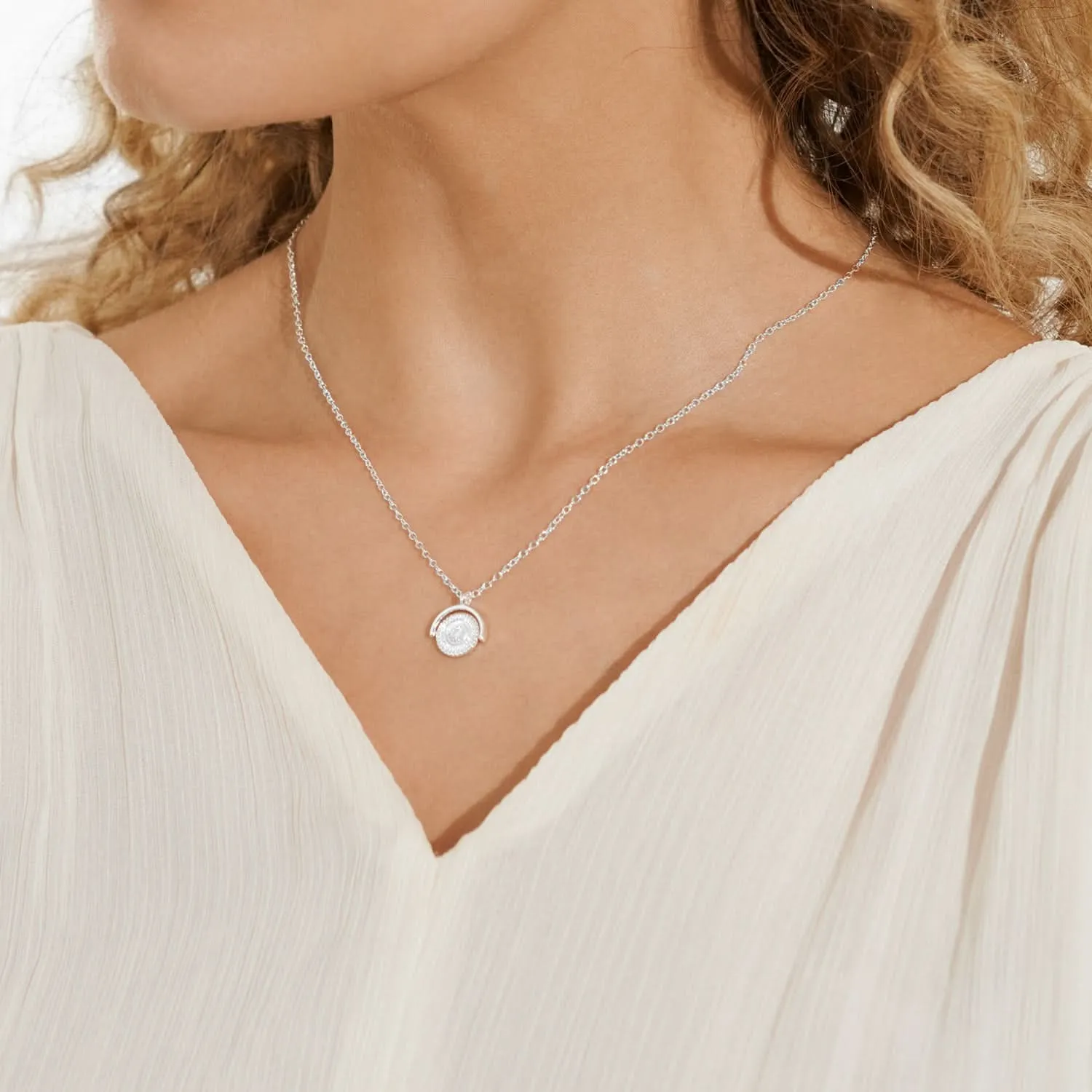 Style Stories Spinning Coin Silver Plated Necklace 7722 Joma Jewellery