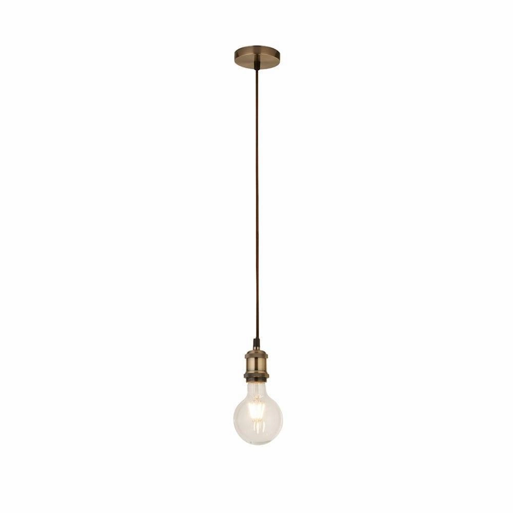 Suspensions Brass 1 Light Cable Set Amber Glass Pendant simple ceiling design light