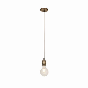 Suspensions Brass 1 Light Cable Set Amber Glass Pendant simple ceiling design light