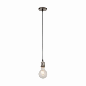 Suspensions Chrome 1 Light Cable Set Smoked Glass Pendant minimalist ceiling light