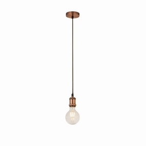 Suspensions Copper Cable Set Amber Glass Globe Pendant minimalist ceiling light