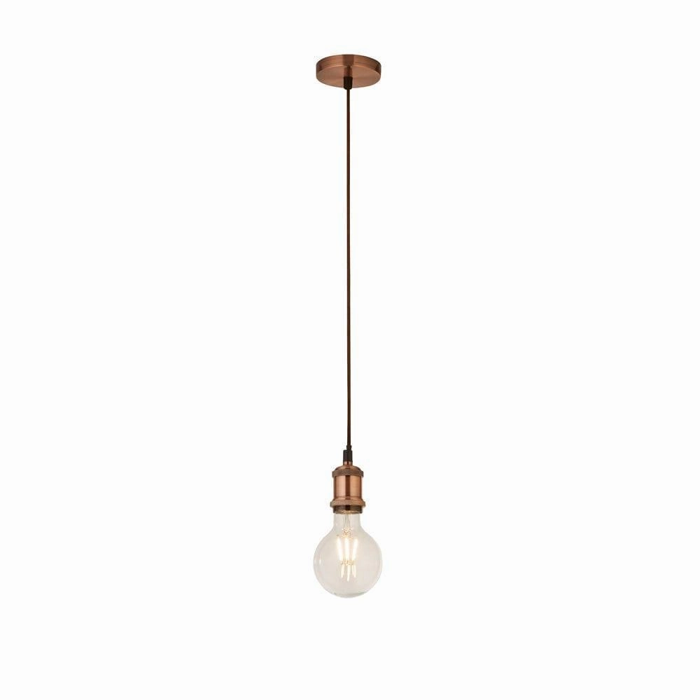 Suspensions Copper Cable Set Amber Glass Globe Pendant minimalist ceiling light