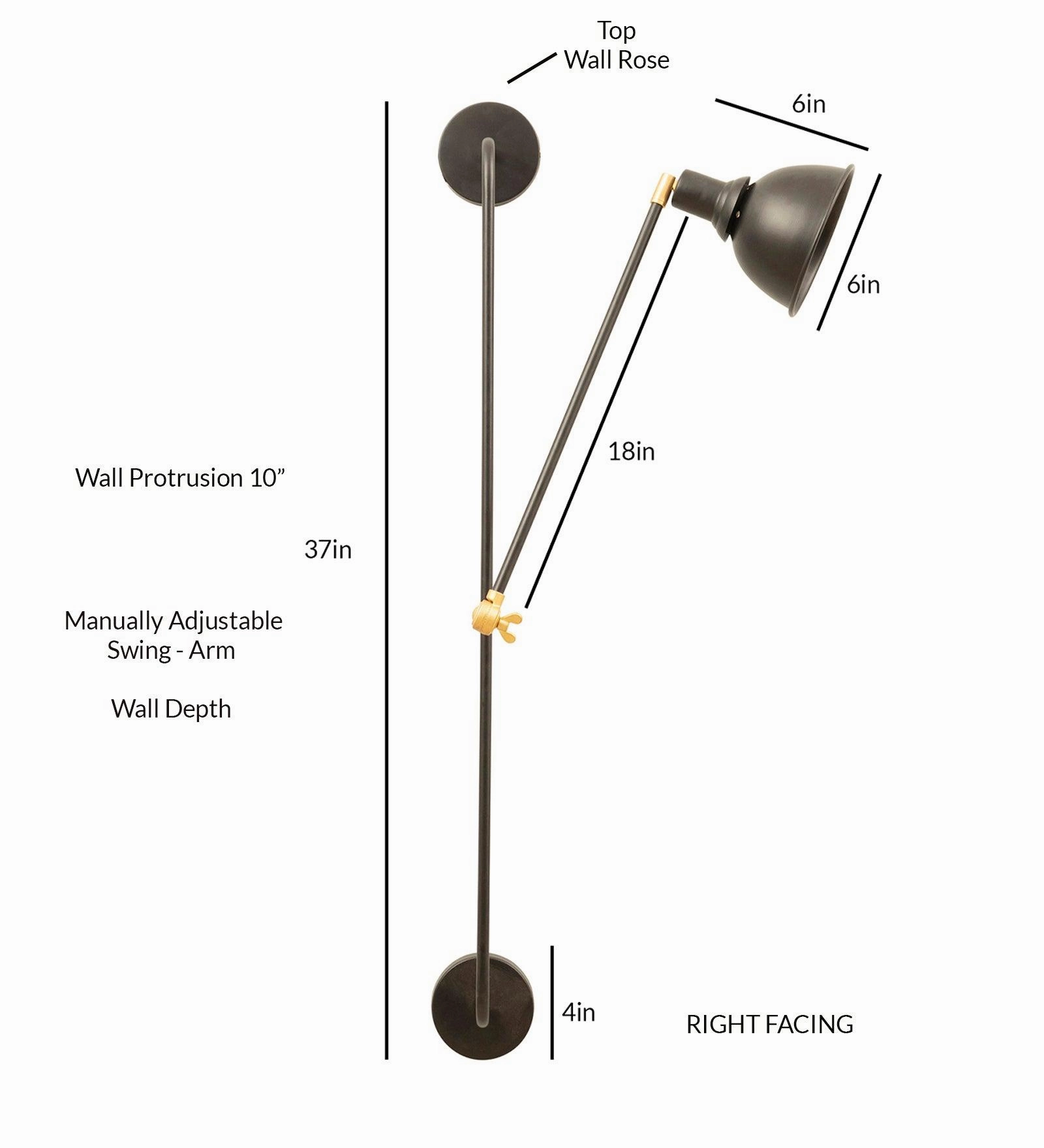 Swing Arm Corner Lamp Left Facing