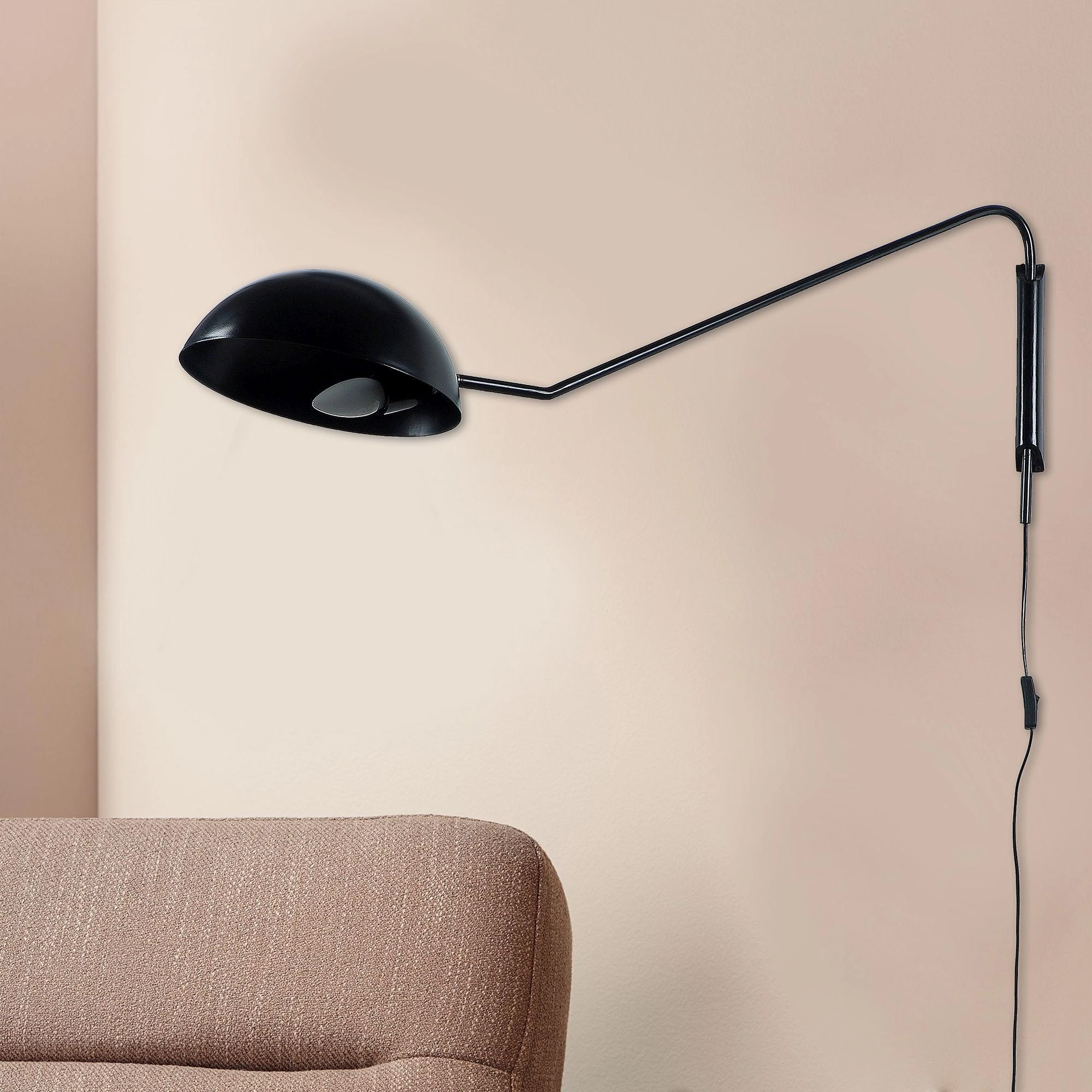 Swiveling Black Metal Wall Light by SS Lightings