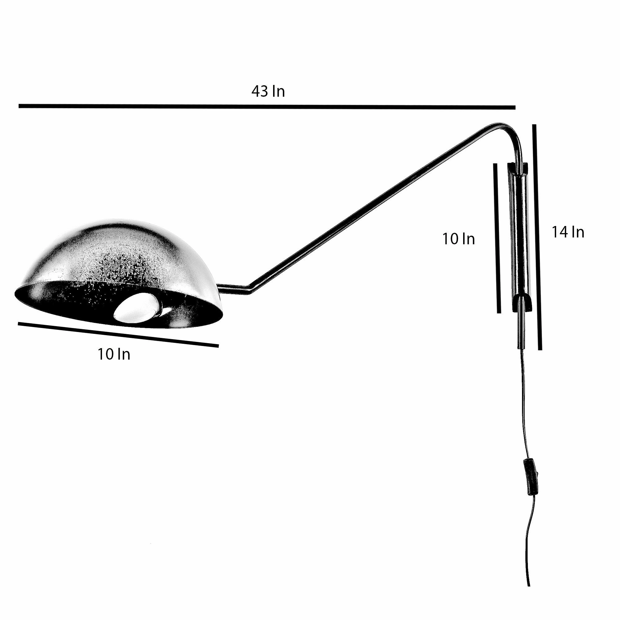 Swiveling Black Metal Wall Light by SS Lightings