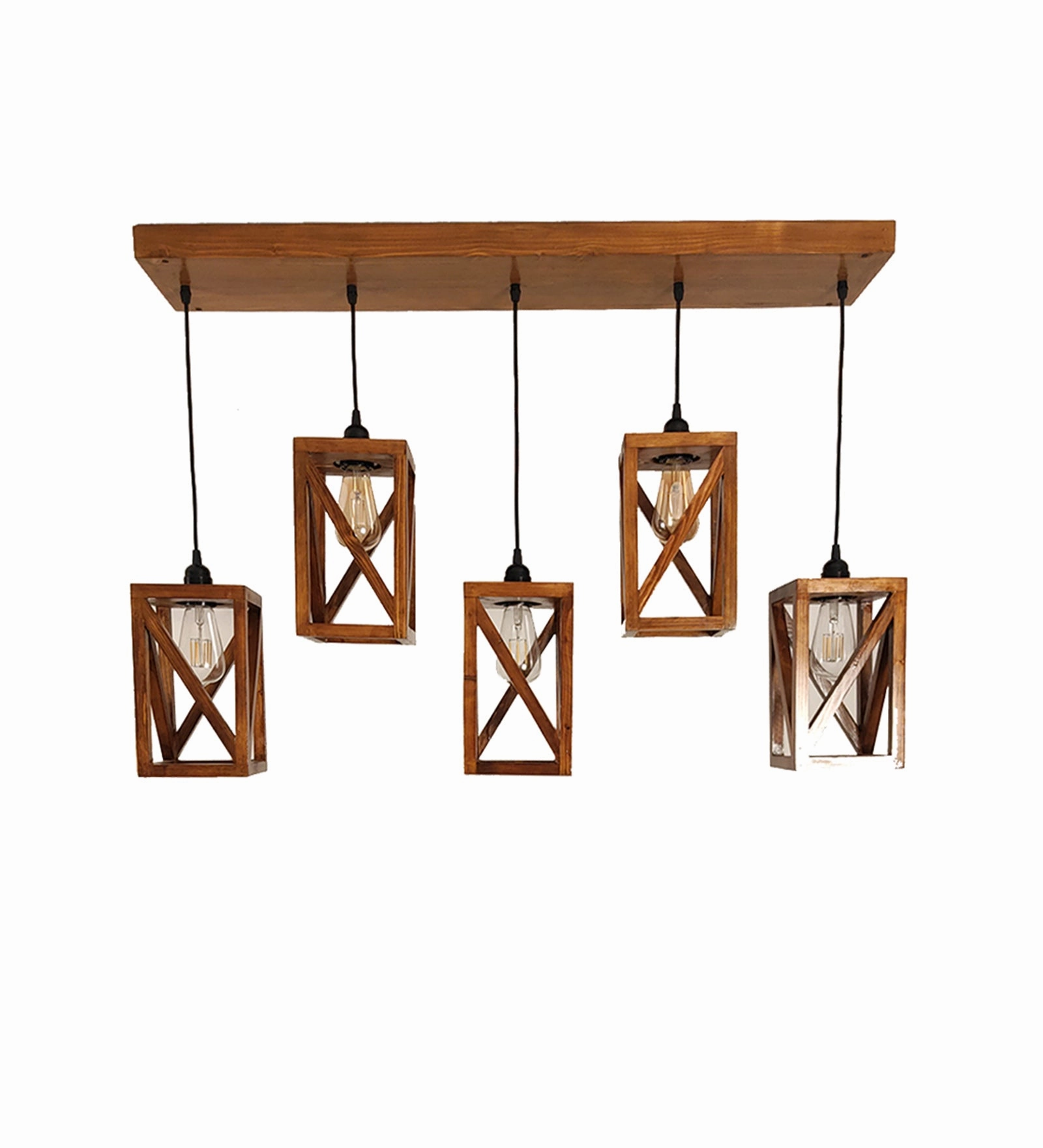 Symmetric Brown 5 Series Hanging Lamp (BULB NOT INCLUDED)