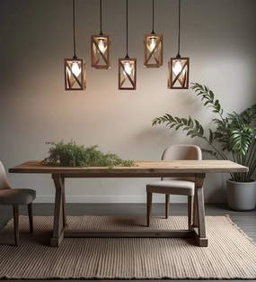 Symmetric Brown 5 Series Hanging Lamp (BULB NOT INCLUDED) contemporary ceiling fixture
