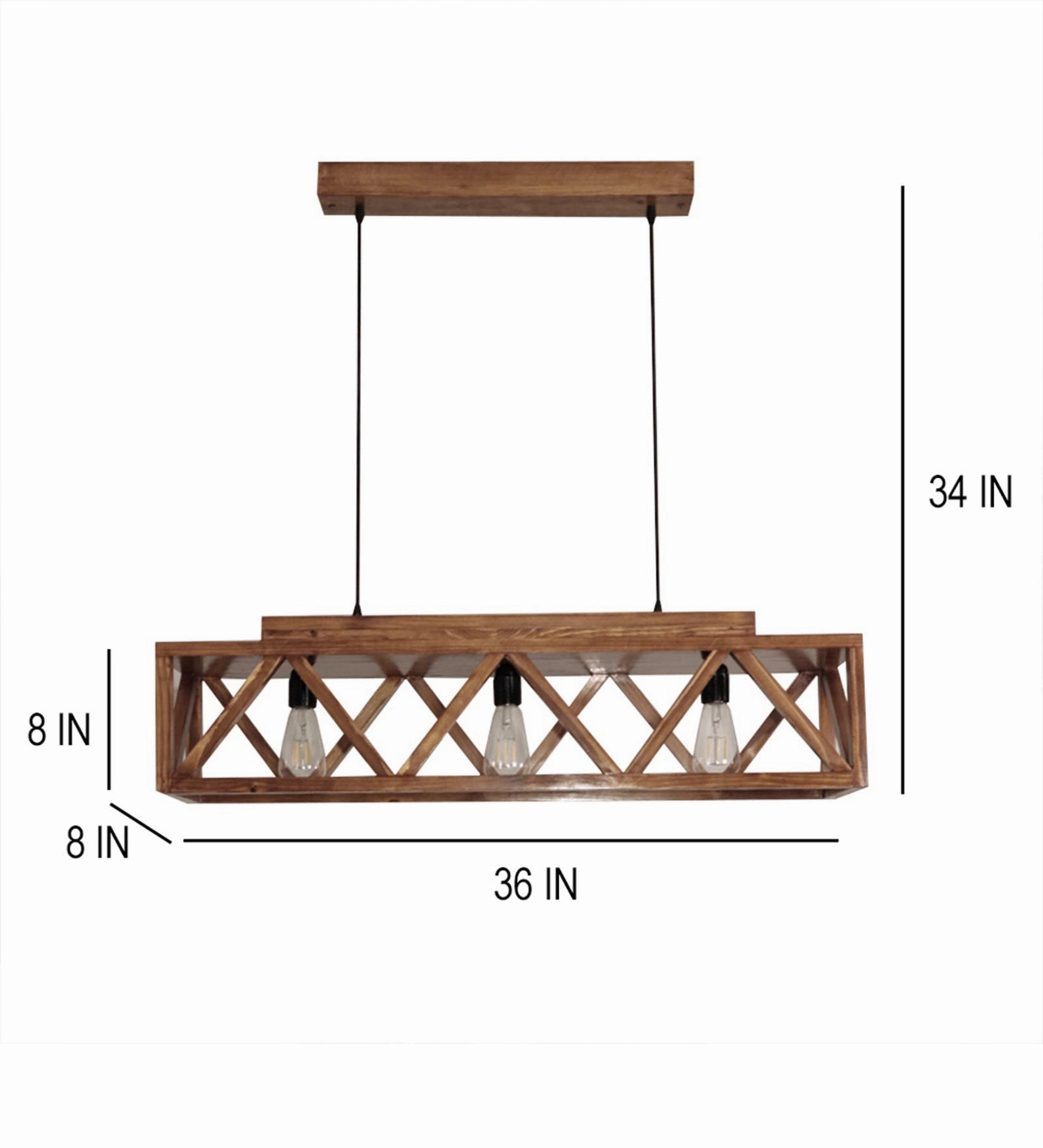 Symmetric Centrum Wooden Series Hanging Lamp (BULB NOT INCLUDED)