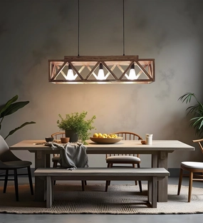 Symmetric Centrum Wooden Series Hanging Lamp (BULB NOT INCLUDED) contemporary ceiling fixture