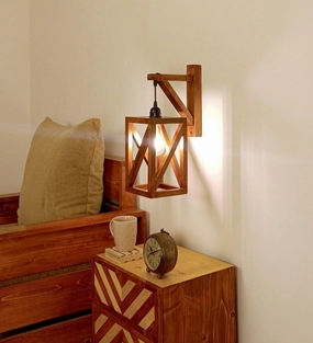 Symmetric L Brown Wooden Wall Light (BULB NOT INCLUDED) vintage desk lamp