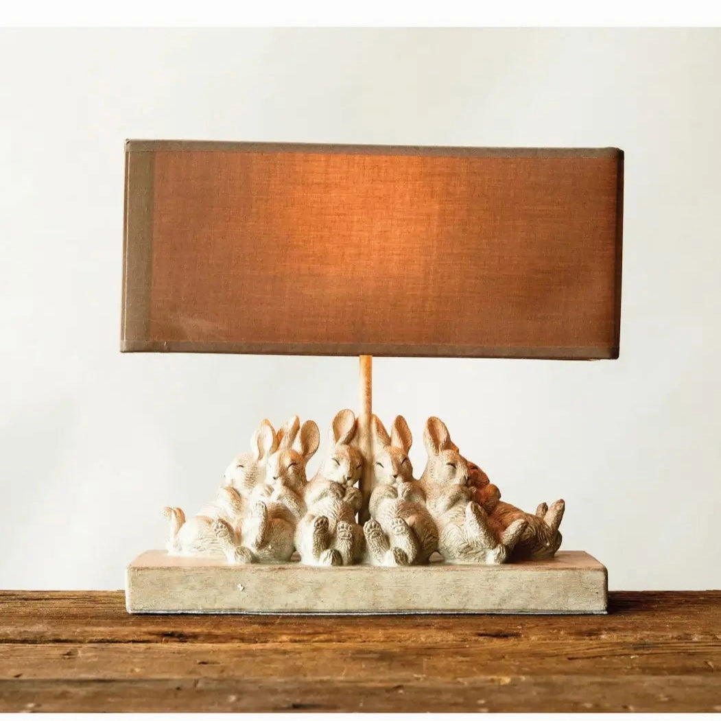 Table Lamp With Rabbits rechargeable bedside light