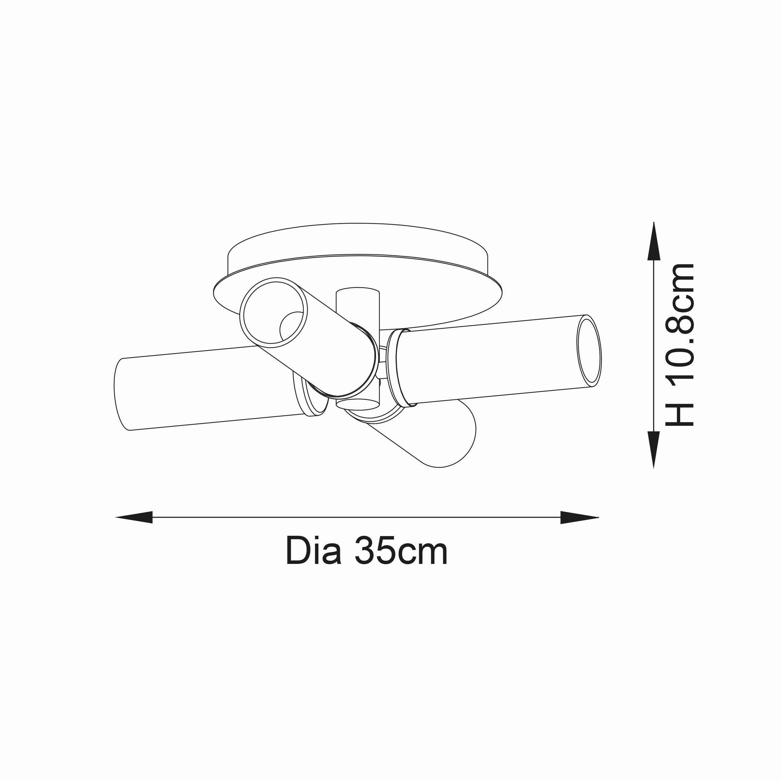 Talo 4 Light Brass Semi Flush Bathroom Ceiling Light