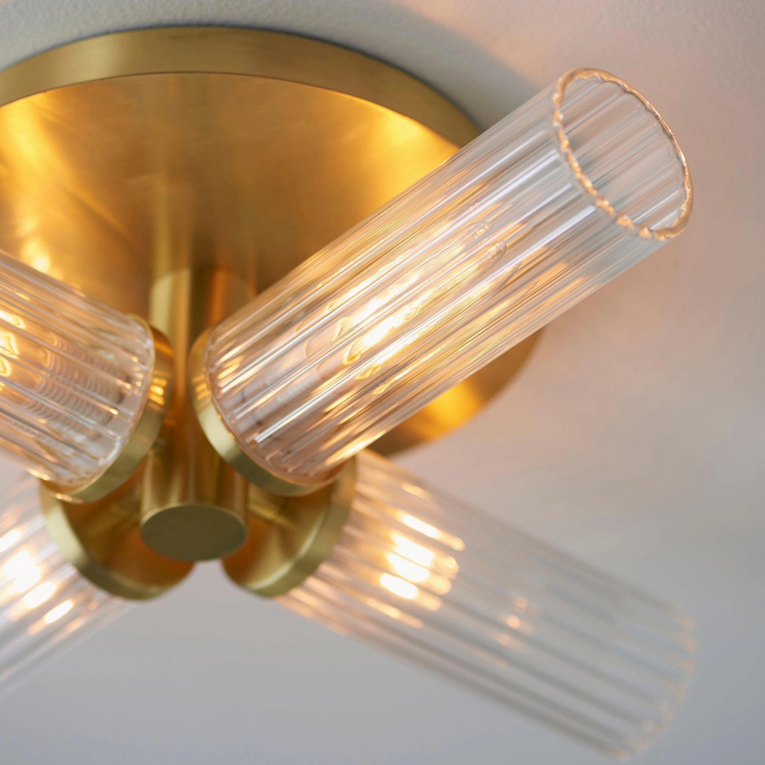 Talo 4 Light Brass Semi Flush Bathroom Ceiling Light