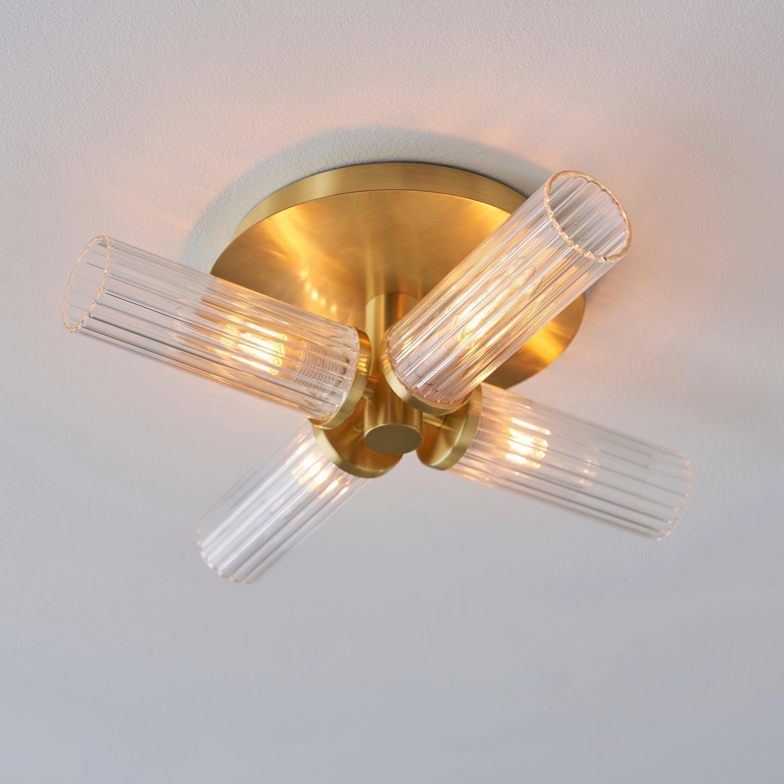 Talo 4 Light Brass Semi Flush Bathroom Ceiling Light simple ceiling design light