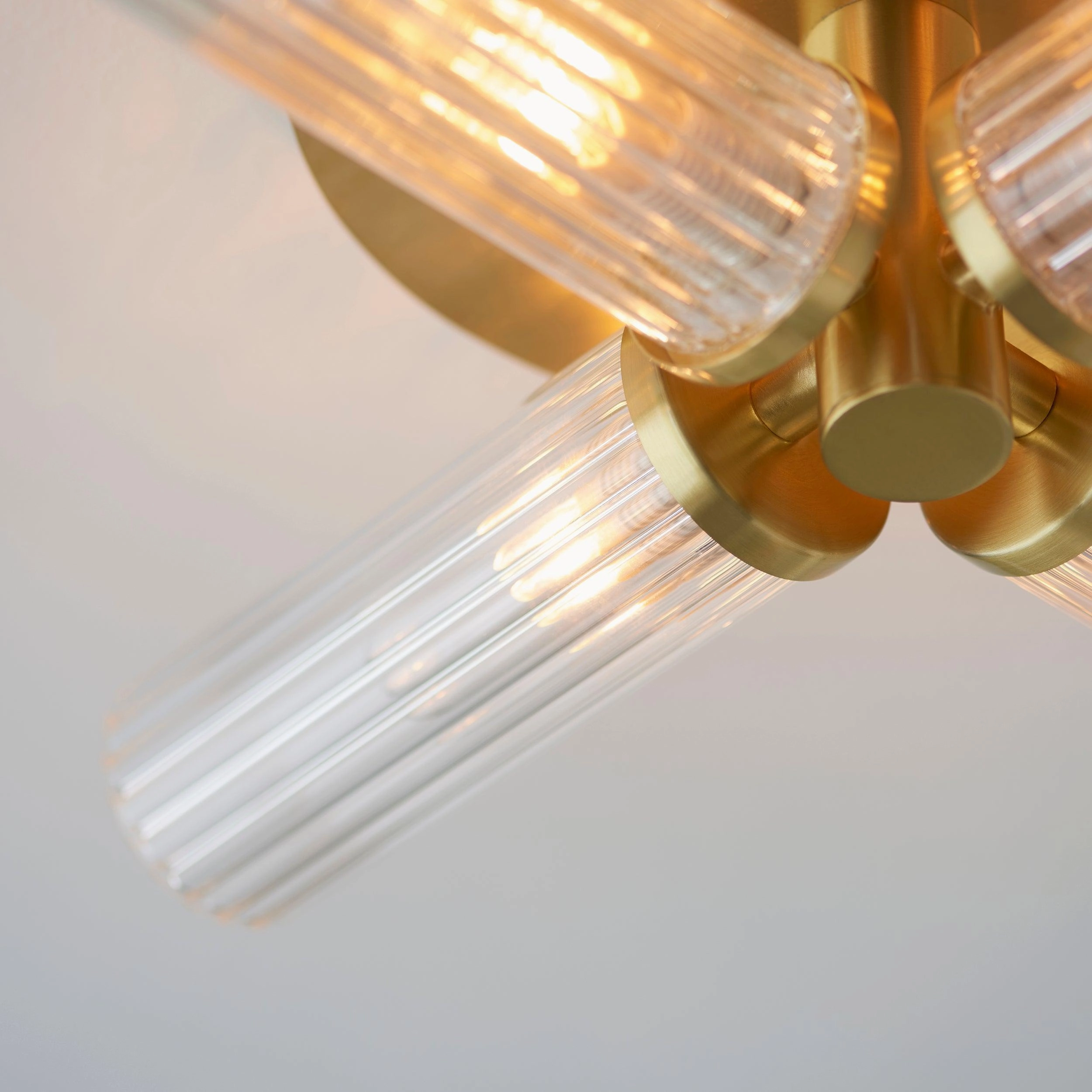 Talo 4 Light Brass Semi Flush Bathroom Ceiling Light