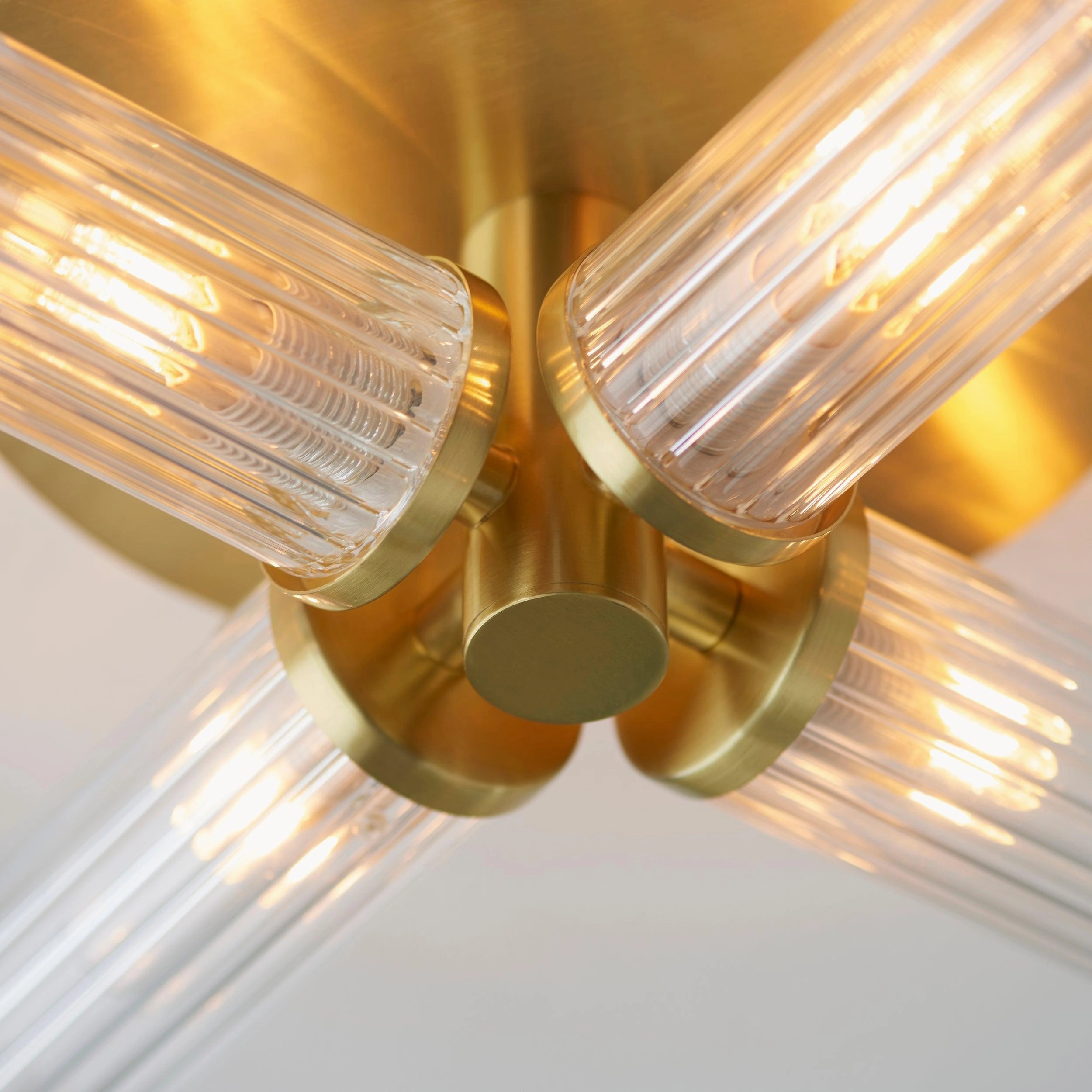 Talo 4 Light Brass Semi Flush Bathroom Ceiling Light