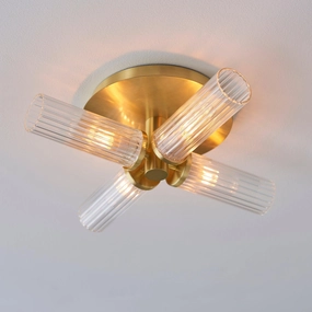 Talo 4 Light Brass Semi Flush Bathroom Ceiling Light simple ceiling design light