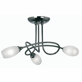 Tara 3 Light Mirror Black Semi Flush simple ceiling design light