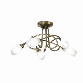 Tara 5 Light Antique Brass Flush Ceiling Light simple ceiling design light
