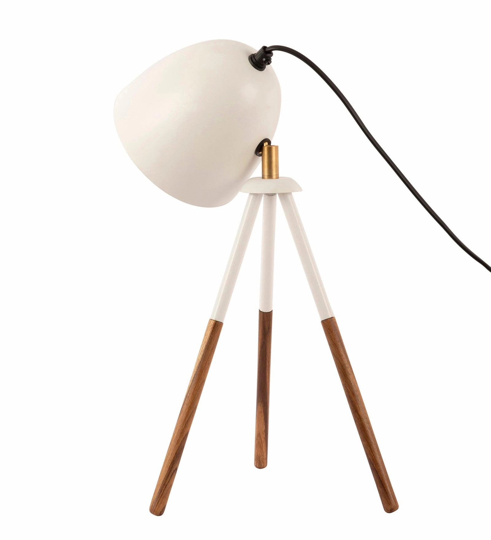 Teak Bud Desk Lamp White