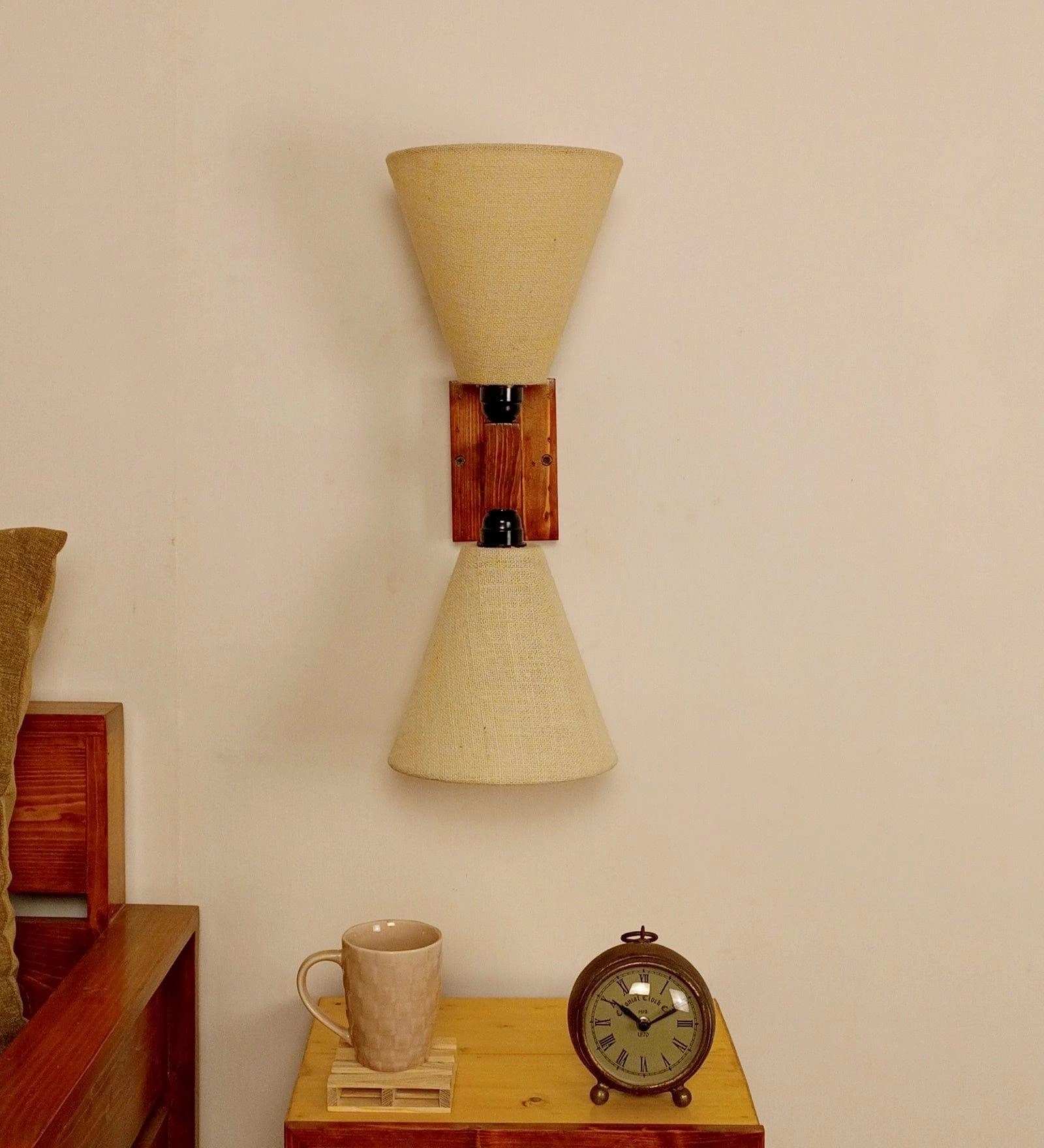 Terzo Duo Brown Wooden Wall Light (BULB NOT INCLUDED)