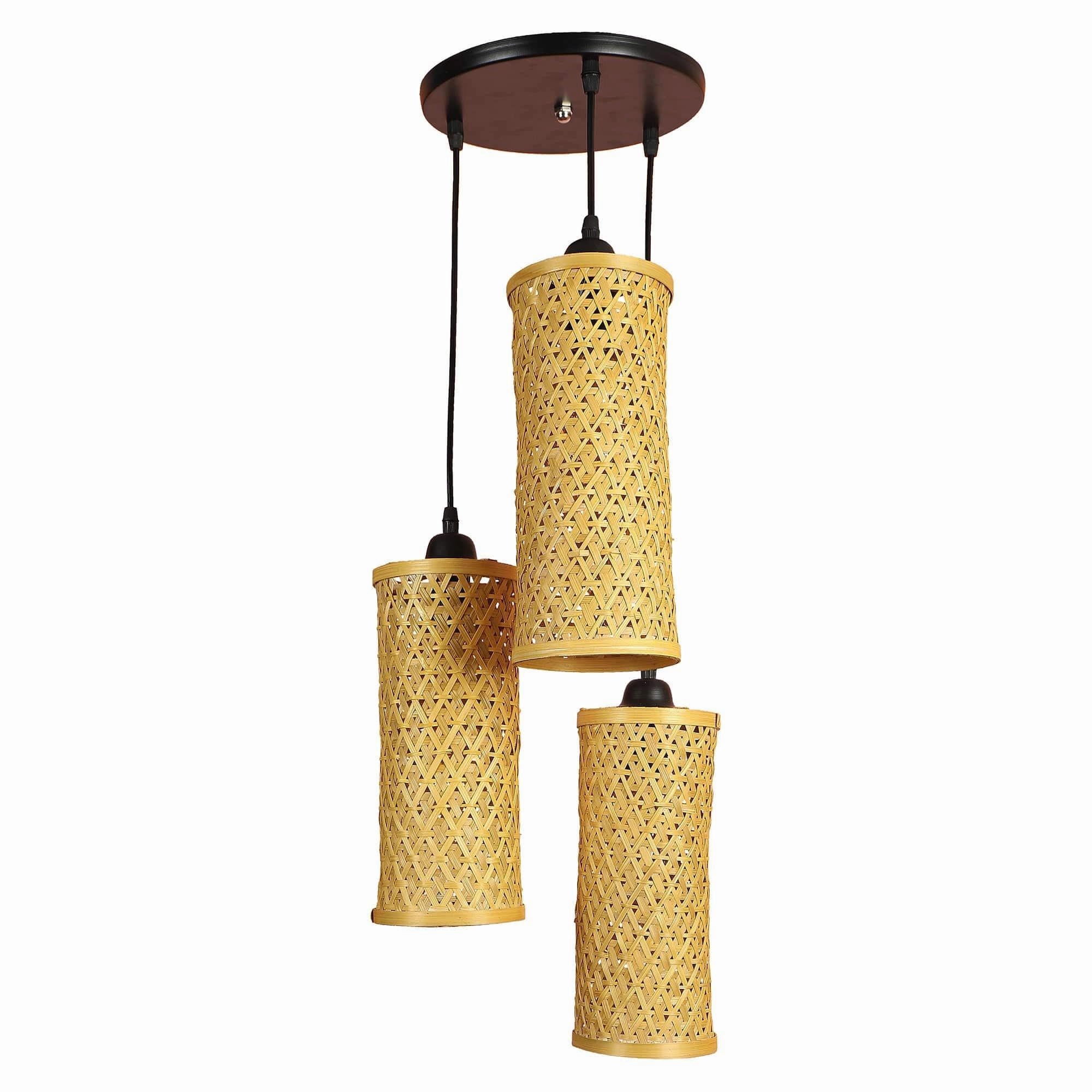 Three Iron Glass Cream Black Cluster Hanging Lights