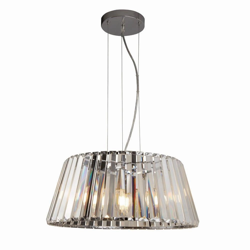 Tiara 5 Light Chrome Clear Glass Crystal Ceiling Pendant minimalist ceiling light