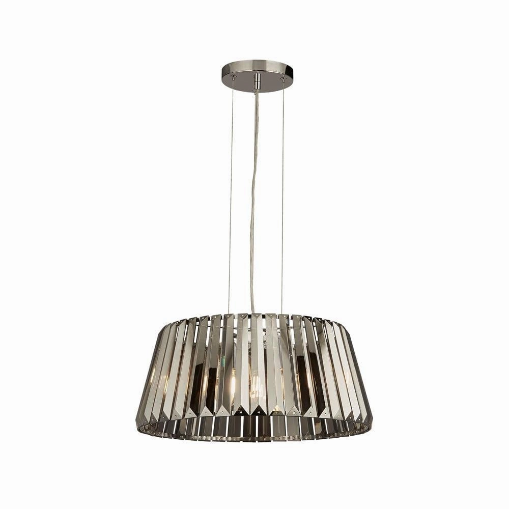 Tiara 5 Light Smoke Chrome & Glass Crystal Ceiling Pendant minimalist ceiling light