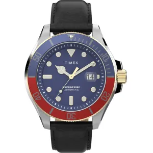 Timex Men's Automatic Watch - Harborside Coast Blue Dial Black Strap | TW2V72200VQ Timex Watches