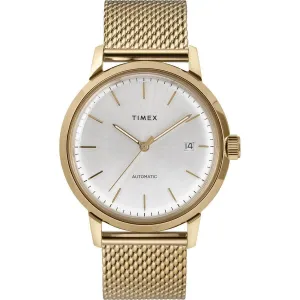 Timex Men's Automatic Watch - Marlin Silver Dial Yellow Gold Bracelet | TW2T34600ZV Timex Watches