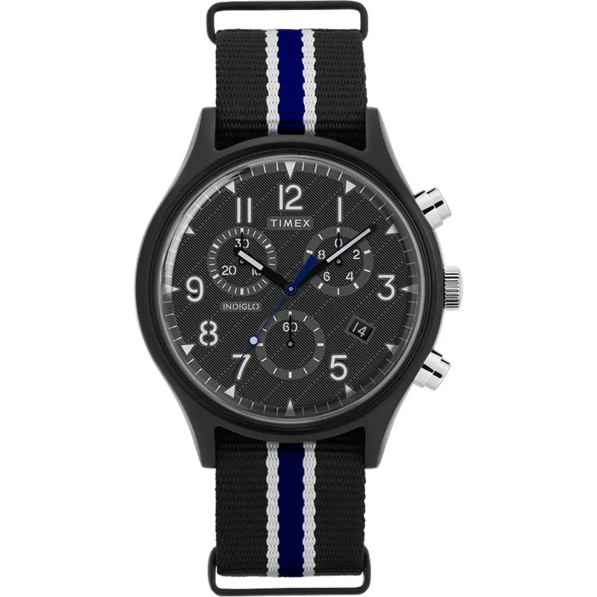 Timex Men's Chrono Watch - MK1 Supernova Black Dial Fabric Strap | TW2T10900 Timex Watches