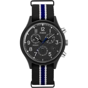 Timex Men's Chrono Watch - MK1 Supernova Black Dial Fabric Strap | TW2T10900 Timex Watches