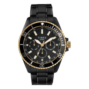 Timex Men's Chronograph Watch - Black IP Stainless Steel Bracelet | TW2T59100 Timex Watches